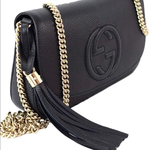 Gucci 🐎Soho Purse Black Leather Cross Body Bag
10.6"L x 2"W x 6"H - Picture 6 of 7
